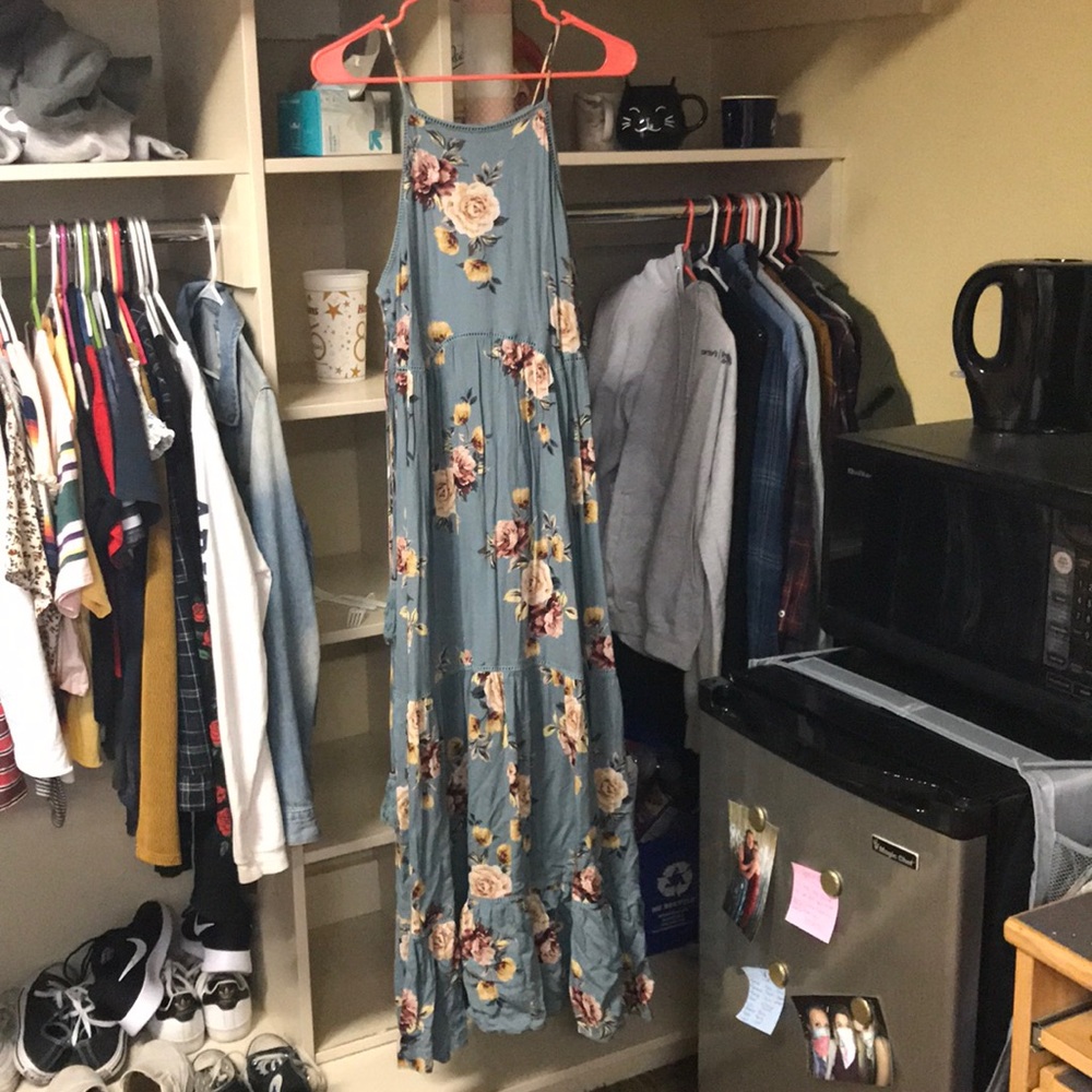 Blue Floral Maxi Dress